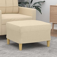 vidaXL Fotpall gräddvit 60x50x41 cm tyg