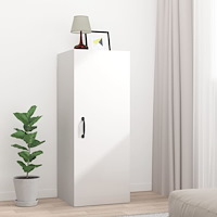 vidaXL Väggskåp Vit högglans 34,5x34x90 cm konstruerat trä