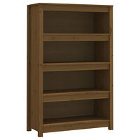 vidaXL Bokhylla honungsbrun 80x35x126 cm massiv furu