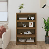 vidaXL Bokhylla honungsbrun 80x35x126 cm massiv furu