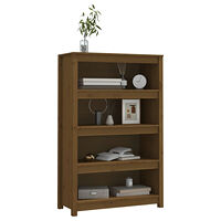 vidaXL Bokhylla honungsbrun 80x35x126 cm massiv furu