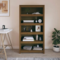 vidaXL Bokhylla honungsbrun 80x35x154 cm massiv furu