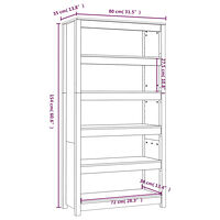 vidaXL Bokhylla honungsbrun 80x35x154 cm massiv furu