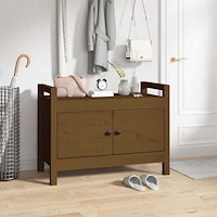 vidaXL Skobänk honungsbrun 80x40x60 cm massiv furu