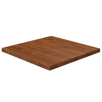 vidaXL Fyrkantig bordsskiva mörkbrun 50x50x2,5cm behandlad massiv ek