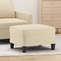 vidaXL Fotpall gräddvit 60x50x41 cm tyg