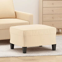 vidaXL Fotpall gräddvit 60x50x41 cm tyg