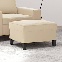 vidaXL Fotpall Gräddvit 60x50x41 cm mikrofibertyg