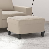 vidaXL Fotpall Gräddvit 60x50x41 cm mikrofibertyg