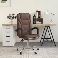 vidaXL Kontorsstol brun konstläder