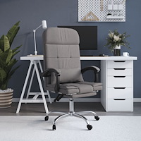 vidaXL Kontorsstol med massage taupe tyg