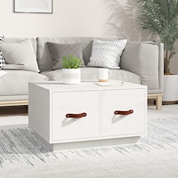 vidaXL Soffbord vit 60x53x35 cm massiv furu