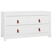 vidaXL Sidoskåp vit 100x40x54 cm massiv furu