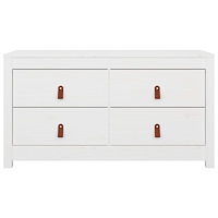 vidaXL Sidoskåp vit 100x40x54 cm massiv furu