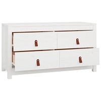 vidaXL Sidoskåp vit 100x40x54 cm massiv furu