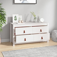 vidaXL Sidoskåp vit 100x40x54 cm massiv furu