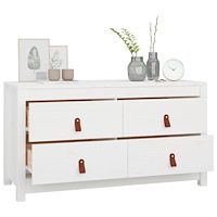 vidaXL Sidoskåp vit 100x40x54 cm massiv furu