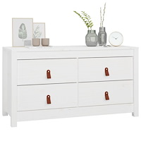 vidaXL Sidoskåp vit 100x40x54 cm massiv furu