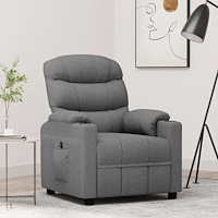 vidaXL Elektrisk reclinerfåtölj ljusgrå tyg