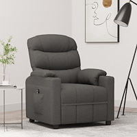 vidaXL Elektrisk reclinerfåtölj mörkgrå tyg
