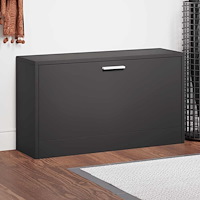 vidaXL Skobänk svart 80x24x45 cm konstruerat trä