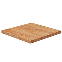 vidaXL Fyrkantig bordsskiva ljusbrun 40x40x2,5cm behandlad massiv ek