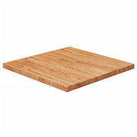 vidaXL Fyrkantig bordsskiva ljusbrun 50x50x2,5cm behandlad massiv ek