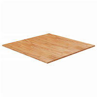 vidaXL Fyrkantig bordsskiva ljusbrun 90x90x2,5cm behandlad massiv ek