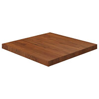 vidaXL Fyrkantig bordsskiva mörkbrun 60x60x4cm behandlad massiv ek