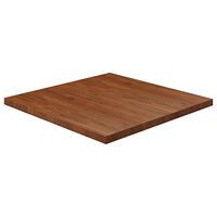 vidaXL Fyrkantig bordsskiva mörkbrun 90x90x4cm behandlad massiv ek