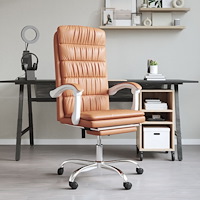 vidaXL Kontorsstol brun konstläder