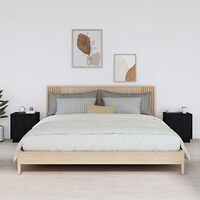 vidaXL Sängbord 2 st svart 40x34x45 cm massivt furuträ