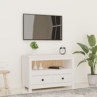 vidaXL Tv-bänk vit 79x35x52 cm massiv furu