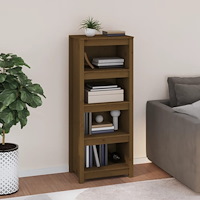 vidaXL Bokhylla honungsbrun 50x35x125,5 cm massiv furu