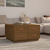 vidaXL Soffbord honungsbrun 80x80x45 cm massiv furu