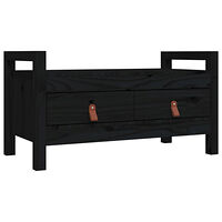 vidaXL Skobänk svart 80x40x43 cm massiv furu