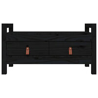 vidaXL Skobänk svart 80x40x43 cm massiv furu