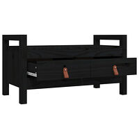 vidaXL Skobänk svart 80x40x43 cm massiv furu