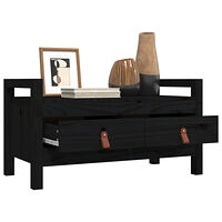 vidaXL Skobänk svart 80x40x43 cm massiv furu
