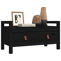 vidaXL Skobänk svart 80x40x43 cm massiv furu