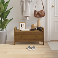 vidaXL Skobänk honungsbrun 80x40x43 cm massiv furu