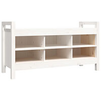 vidaXL Skobänk vit 110x40x60 cm massiv furu