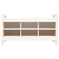 vidaXL Skobänk vit 110x40x60 cm massiv furu