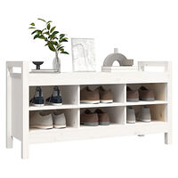 vidaXL Skobänk vit 110x40x60 cm massiv furu