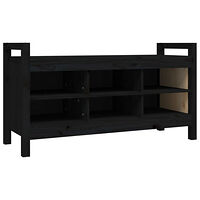 vidaXL Skobänk svart 110x40x60 cm massiv furu