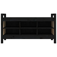 vidaXL Skobänk svart 110x40x60 cm massiv furu