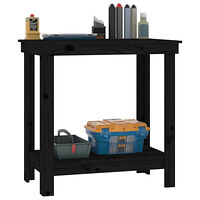 vidaXL Skobänk svart 80x50x80 cm massiv furu