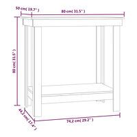 vidaXL Skobänk svart 80x50x80 cm massiv furu