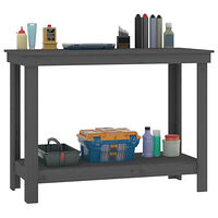 vidaXL Skobänk grå 110x50x80 cm massiv furu