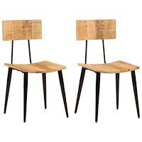 vidaXL Matstolar 2 st 44x40x80 cm massivt mangoträ